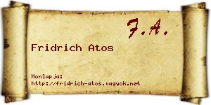 Fridrich Atos névjegykártya